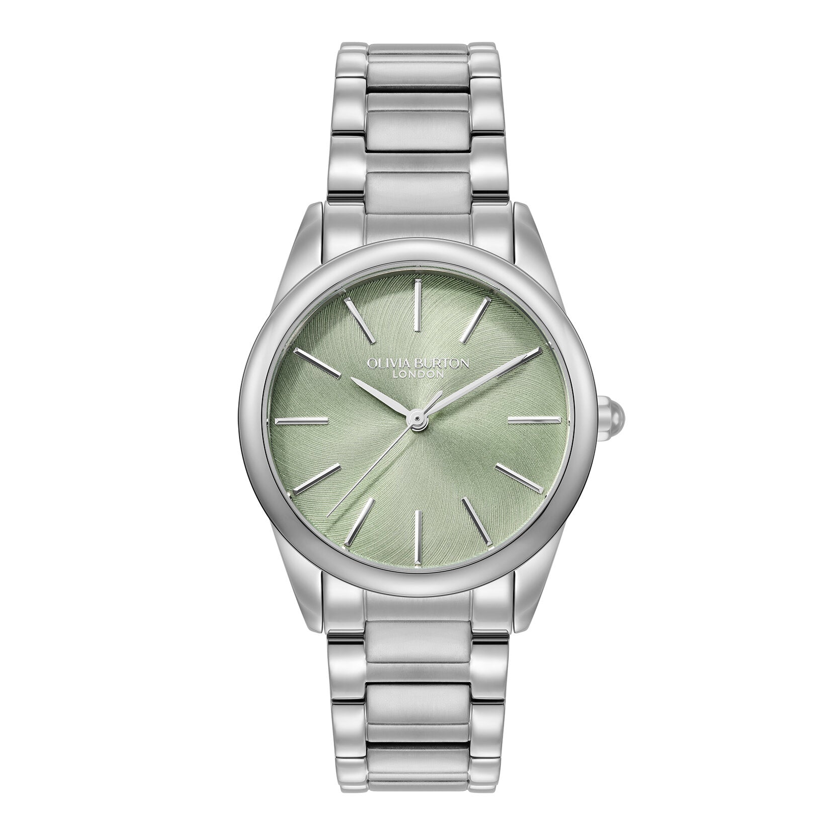 Olivia Burton Classic 34mm Glowful Mint Green & Silver Bracelet Watch