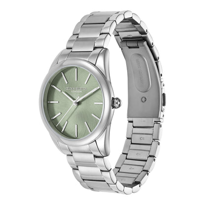 Olivia Burton Classic 34mm Glowful Mint Green & Silver Bracelet Watch
