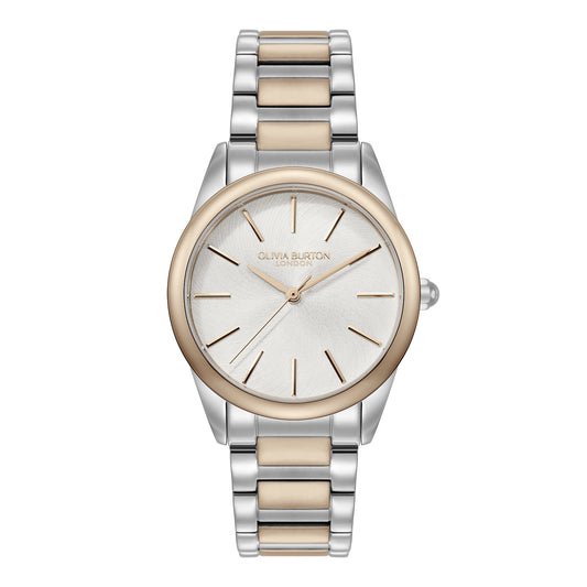 Olivia Burton Classic 34mm Glowful White & Two Tone Bracelet Watch