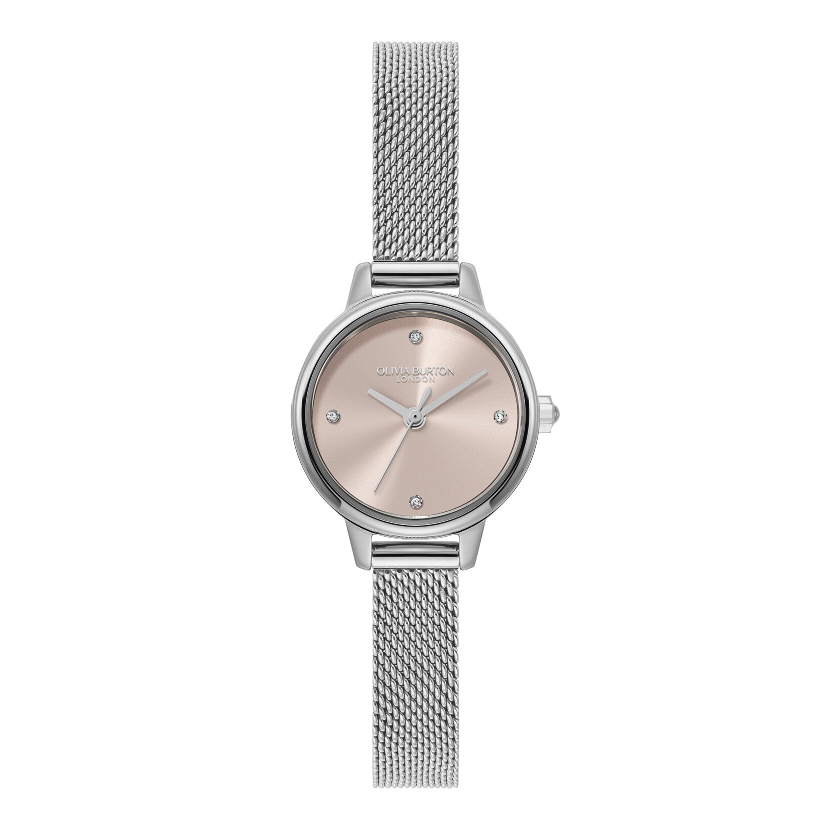 Olivia Burton Classic 23mm Mini Primrose & Silver Mesh Watch
