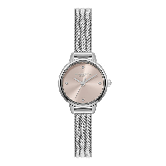 Olivia Burton Classic 23mm Mini Primrose & Silver Mesh Watch