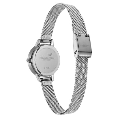 Olivia Burton Classic 23mm Mini Primrose & Silver Mesh Watch