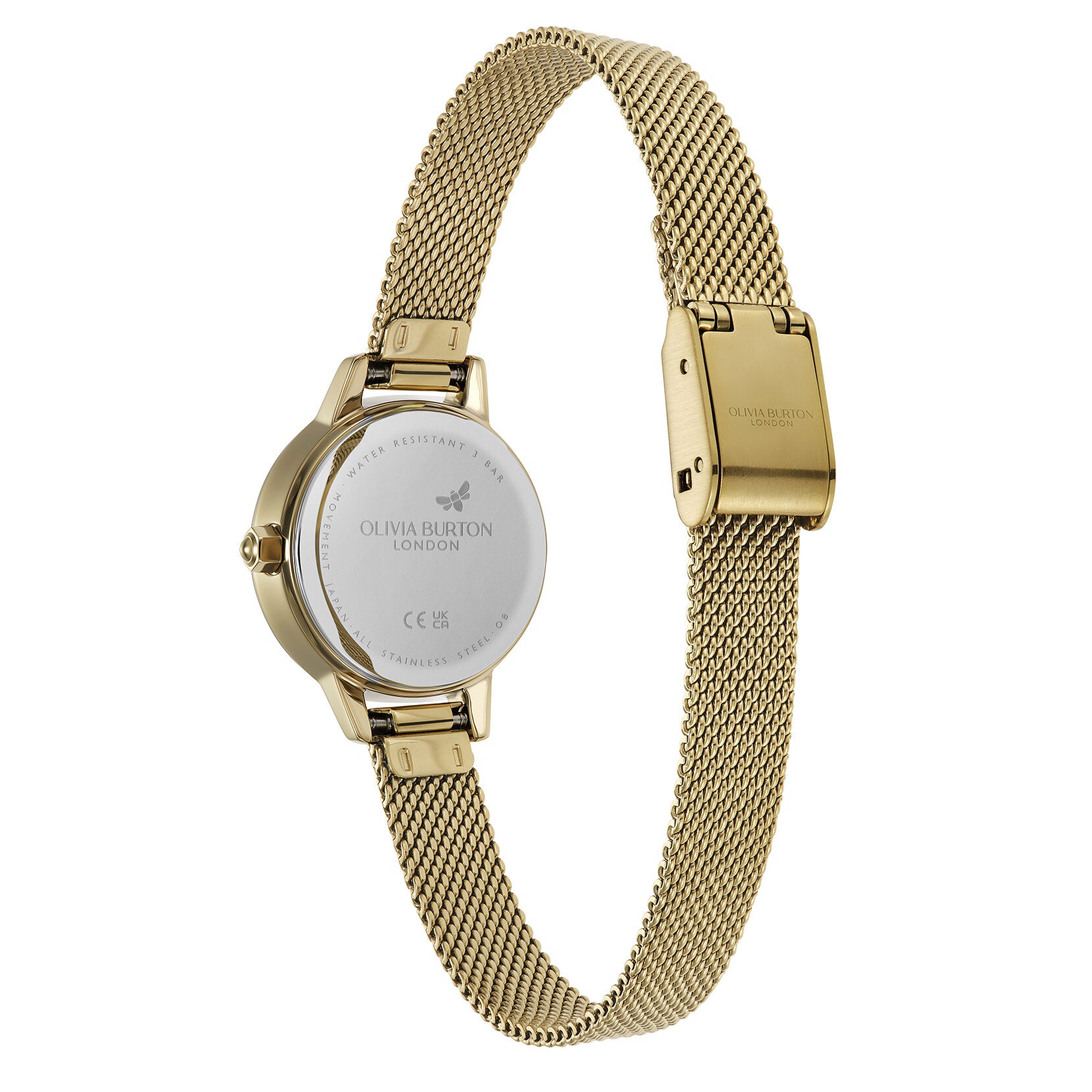 Olivia Burton Classic 23mm Mini Forest Green & Gold Mesh Watch
