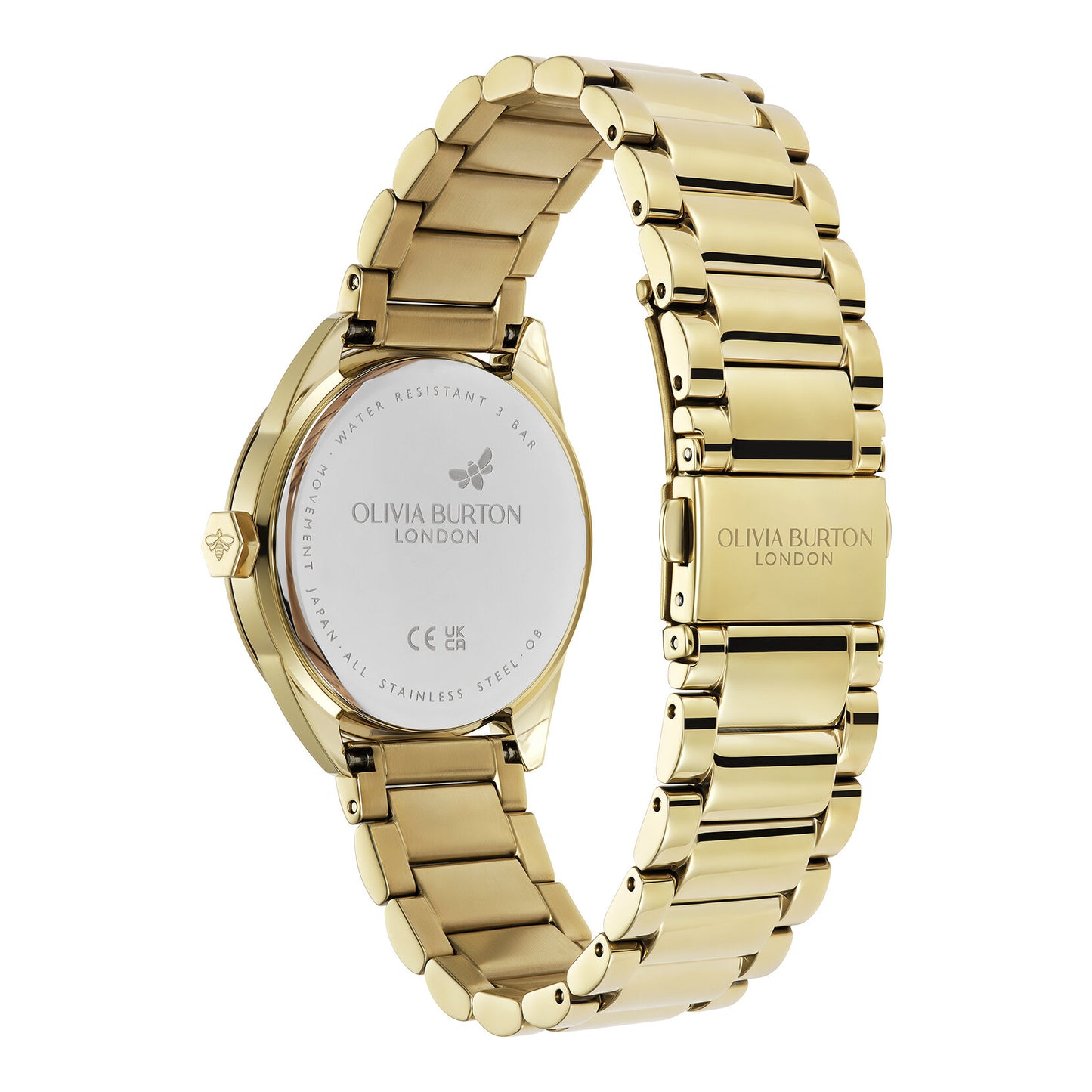 Olivia Burton Sports Luxe 34mm Geo Black & Gold Bracelet Watch