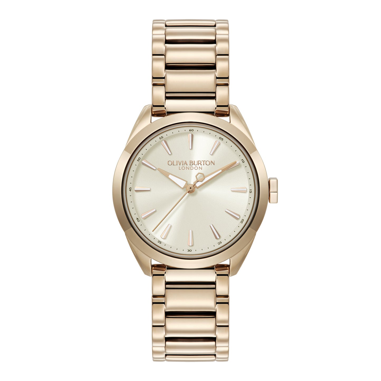 Olivia Burton Sports Luxe 34mm Geo Ivory & Rose Gold Bracelet Watch