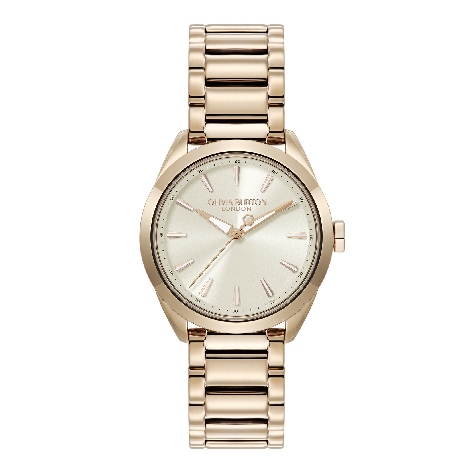 Olivia Burton Sports Luxe 34mm Geo Ivory & Rose Gold Bracelet Watch