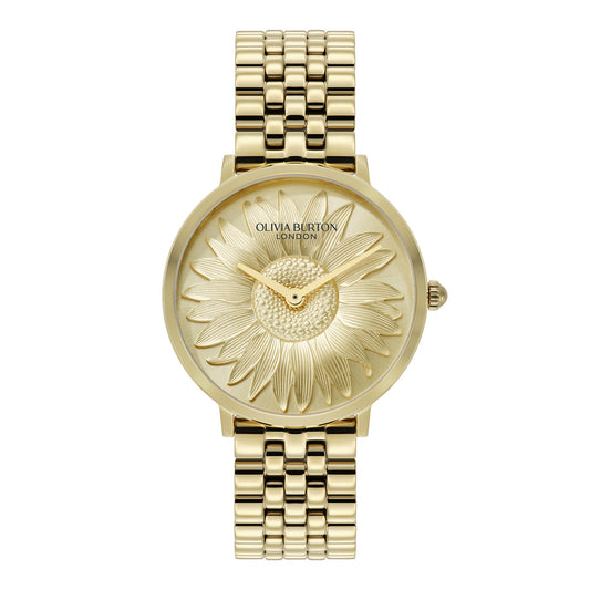 Olivia Burton Signature 36mm Sunflower Gold Bracelet Watch