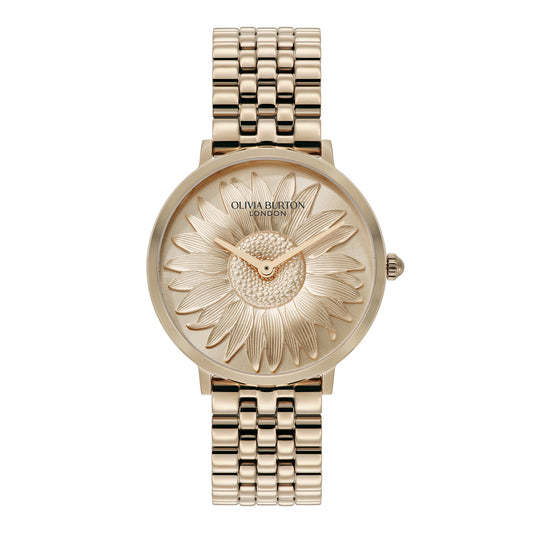 Olivia Burton Signature 36mm Sunflower Rose Gold Bracelet Watch