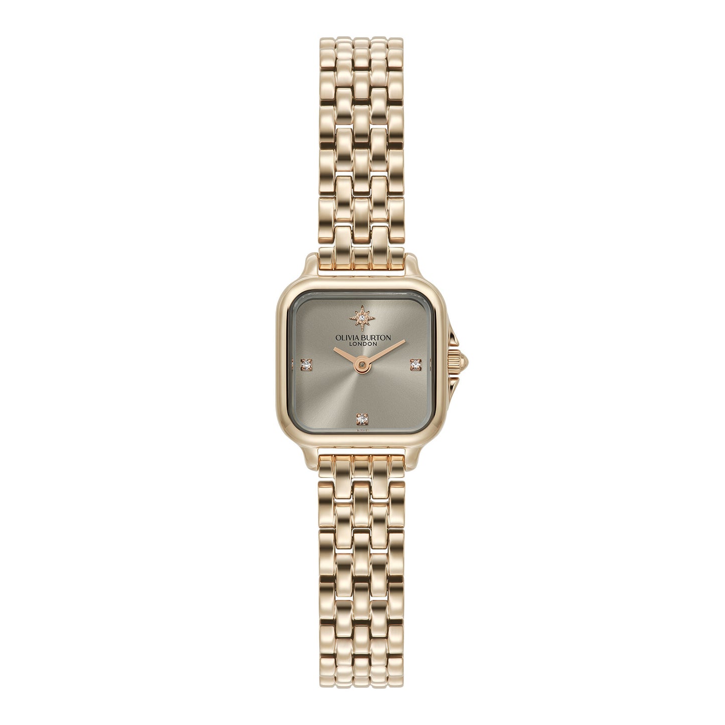 Olivia Burton Classic 20mm Mini Grosvenor Earl Grey & Rose Gold Bracelet Watch