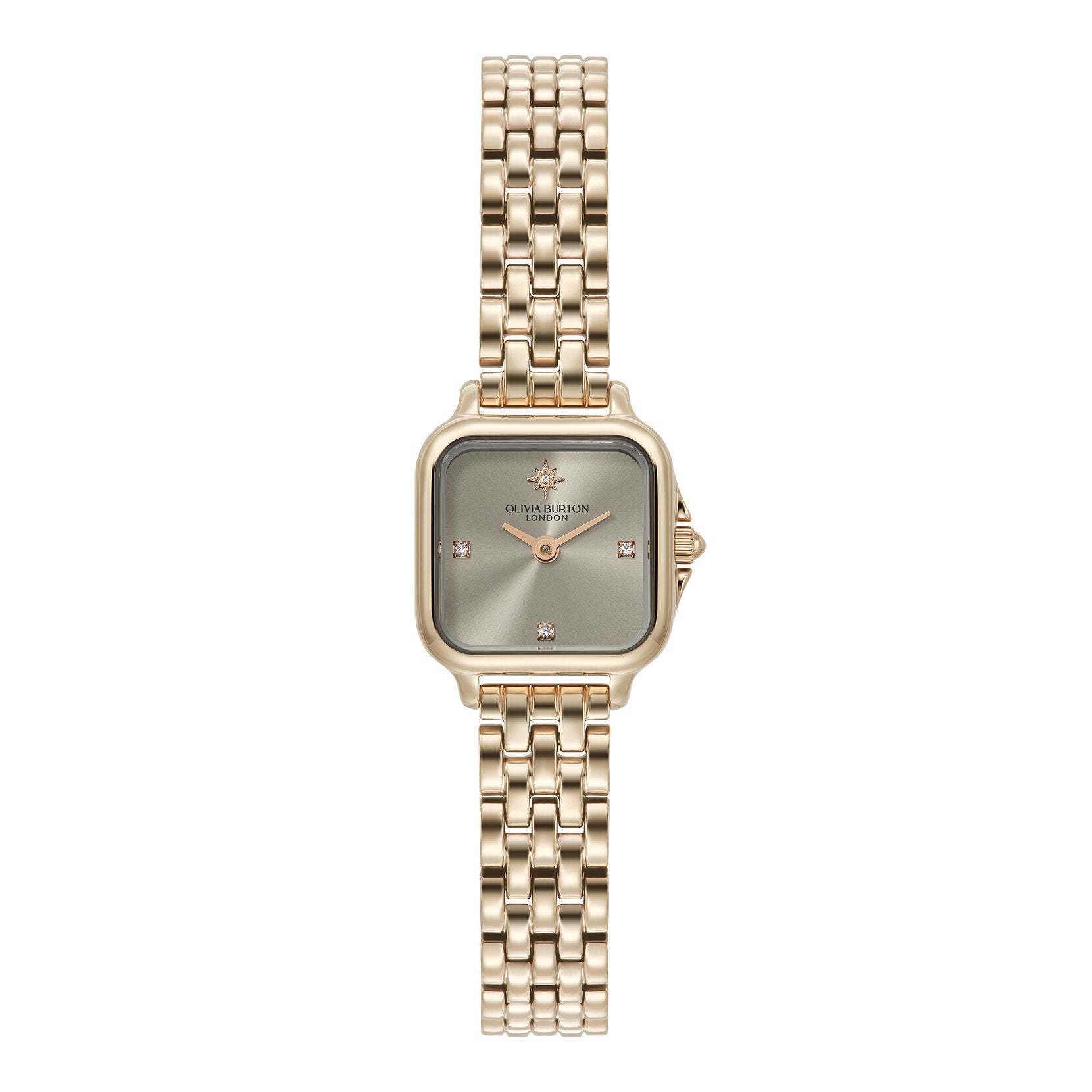 Olivia Burton Classic 20mm Mini Grosvenor Earl Grey & Rose Gold Bracelet Watch