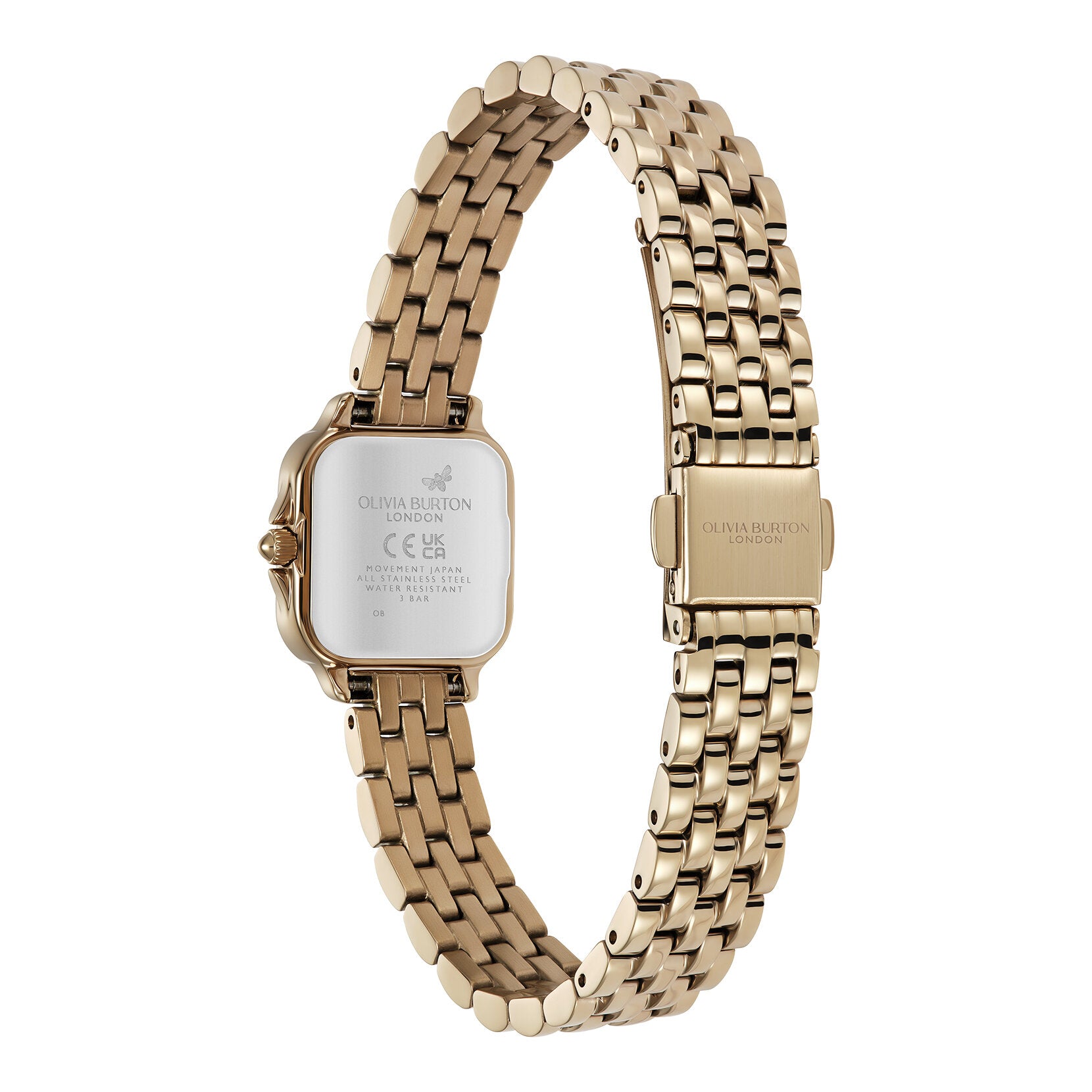 Olivia Burton Classic 20mm Mini Grosvenor Earl Grey & Rose Gold Bracelet Watch