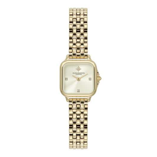 Olivia Burton Classic 20mm Mini Grosvenor Ivory & Gold Bracelet Watch
