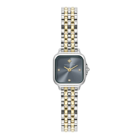 Olivia Burton Classic 20mm Mini Grosvenor Chalk Blue & Two Tone Bracelet Watch