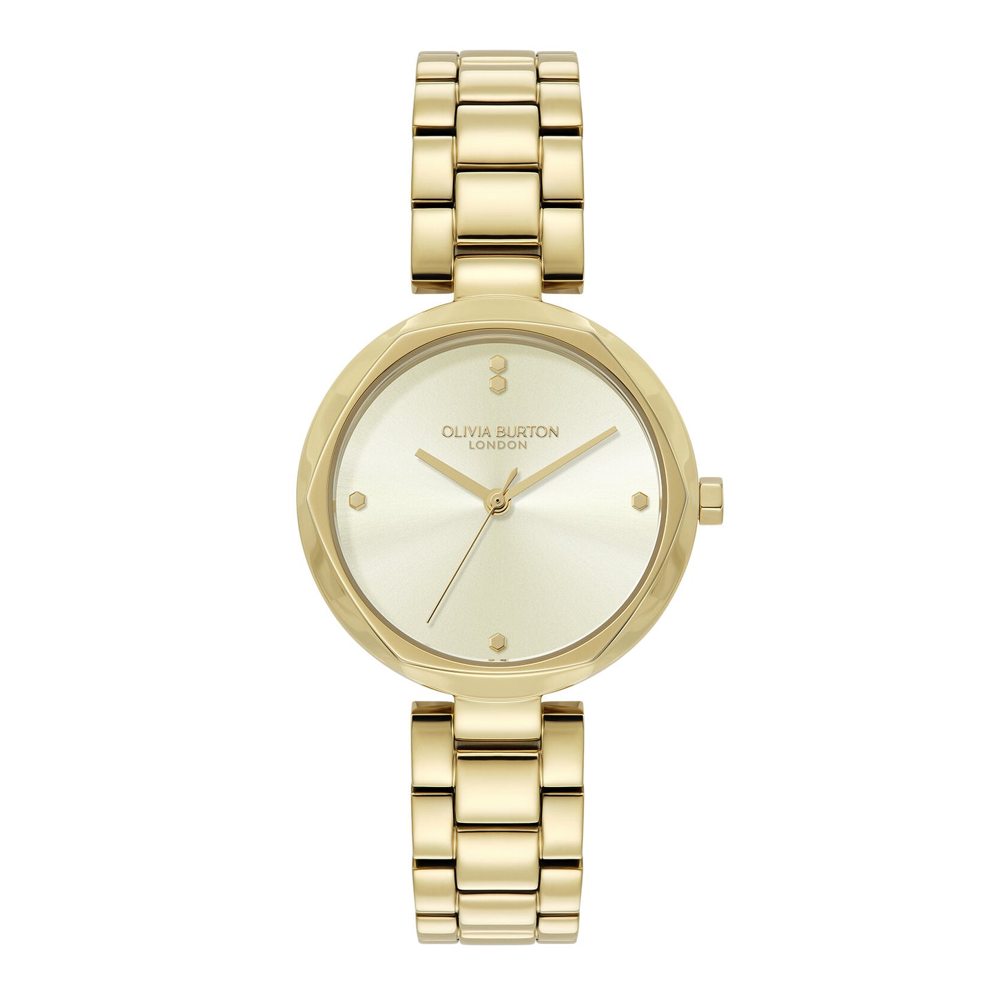 Olivia Burton Classic 32mm Dimension T-Bar Ivory & Gold Bracelet Watch