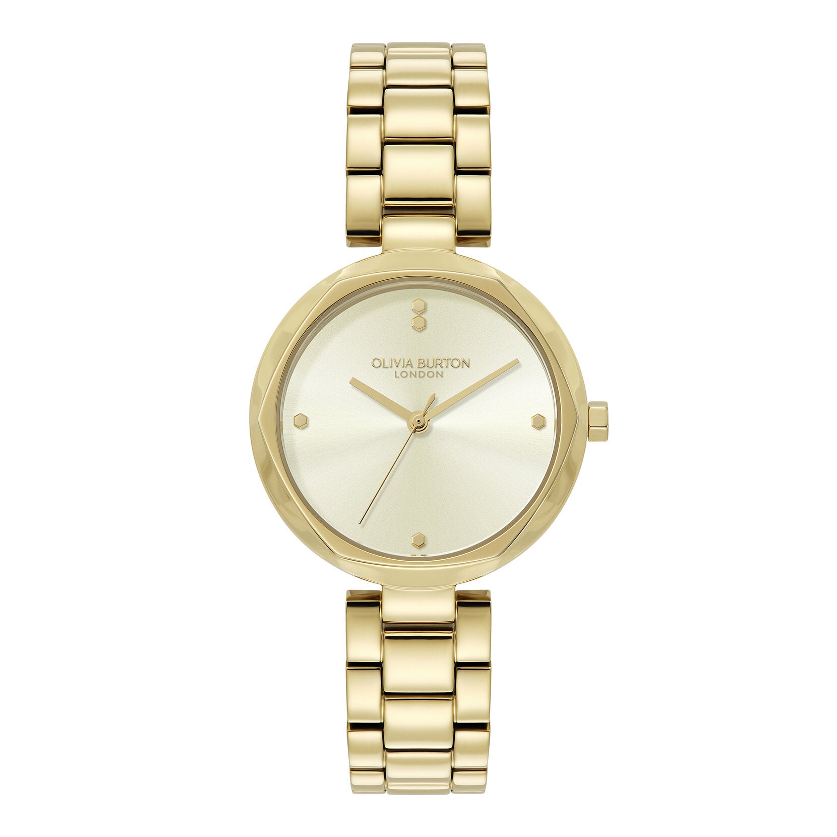 Olivia Burton Classic 32mm Dimension T-Bar Ivory & Gold Bracelet Watch