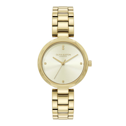 Olivia Burton Classic 32mm Dimension T-Bar Ivory & Gold Bracelet Watch
