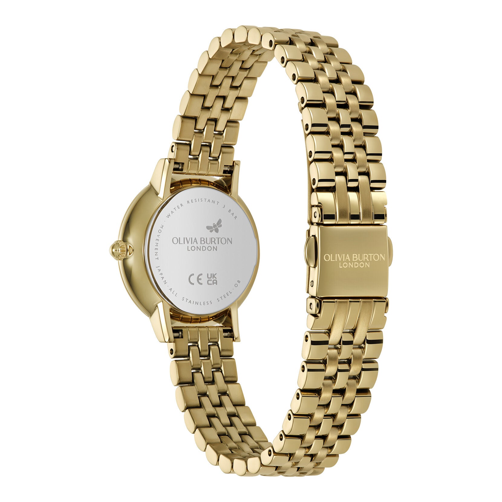 Olivia Burton Signature 28mm Honeycomb Ultra Slim Forest Green & Gold Bracelet Watch