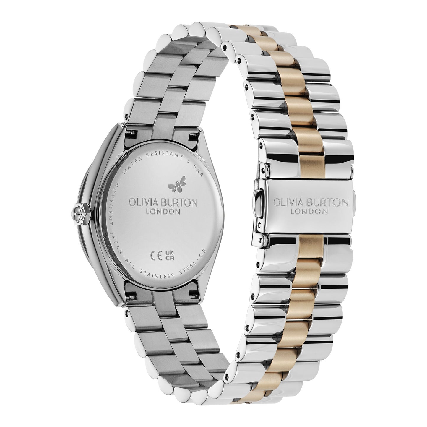 Olivia Burton Sports Luxe 34mm Bejewelled Chalk Blue & Two Tone Bracelet Watch