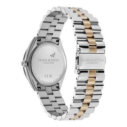 Olivia Burton Sports Luxe 34mm Bejewelled Chalk Blue & Two Tone Bracelet Watch