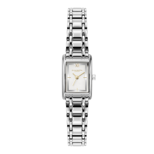 Olivia Burton Classic 16mm Mini Grove White & Silver Bracelet Watch