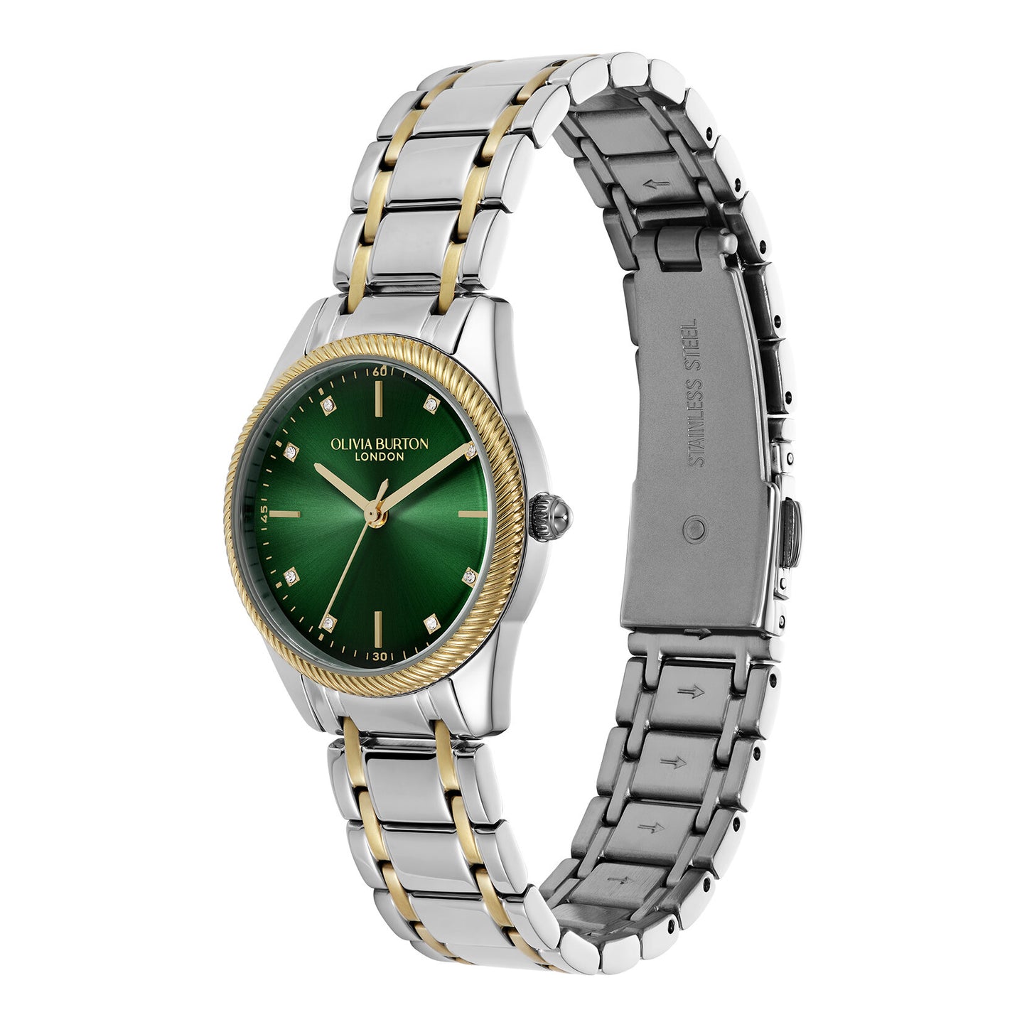 Olivia Burton Sports Luxe 28mm Egerton Forest Green & Two Tone Bracelet Watch