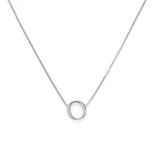Olivia Burton Signature O Silver Pendant Necklace