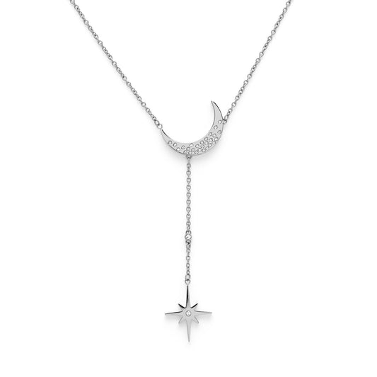 Olivia Burton Celestial North Star & Moon Silver Necklace