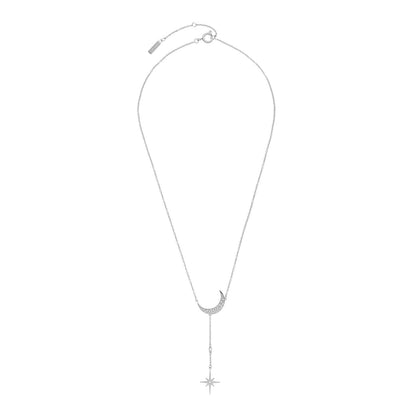 Olivia Burton Celestial North Star & Moon Silver Necklace