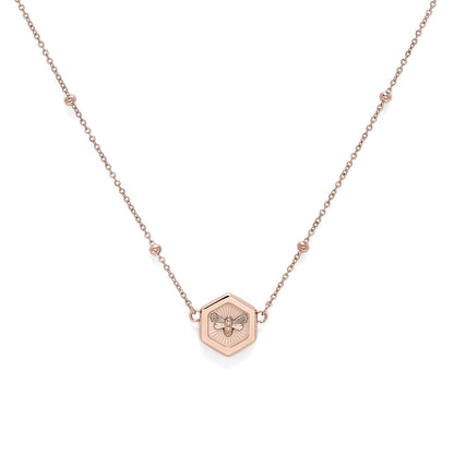 Olivia Burton Signature Minima Bee Carnation Gold Pendant Necklace