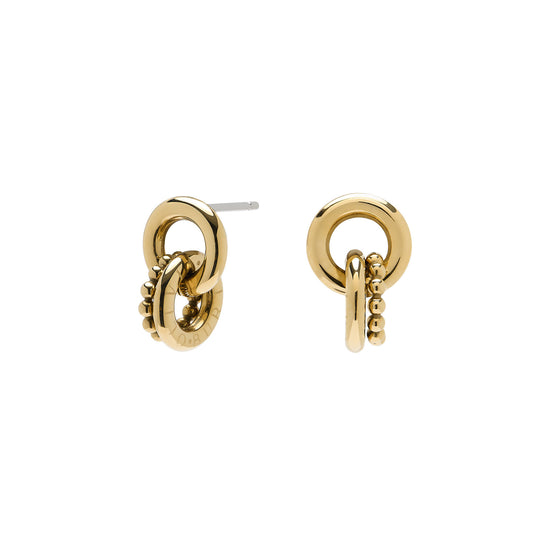 Olivia Burton Classic Vintage Bead Gold Interlinked Circle Earrings
