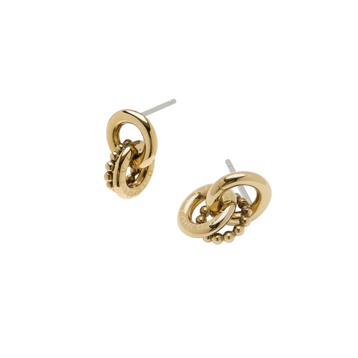 Olivia Burton Classic Vintage Bead Gold Interlinked Circle Earrings