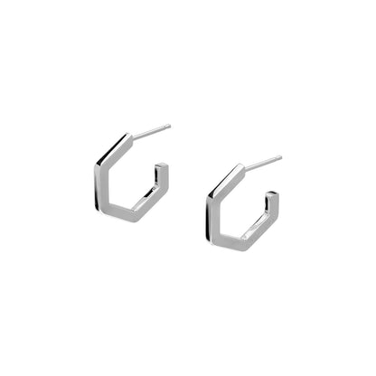 Olivia Burton Signature Honeycomb Silver Tone Small Hoop Earrings