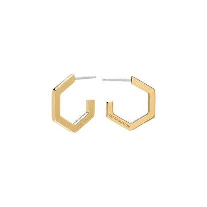 Olivia Burton Signature Honeycomb Gold Plated Small Hoop Earrings