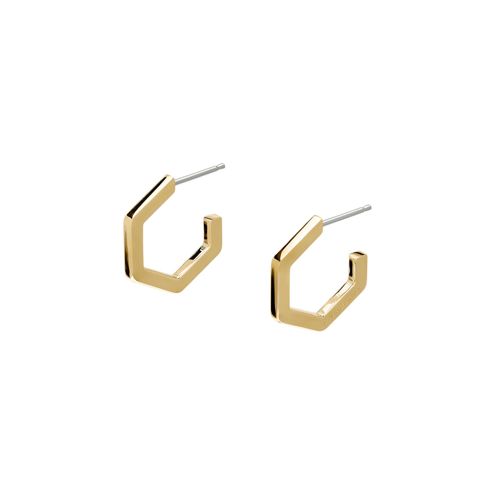Olivia Burton Signature Honeycomb Gold Plated Small Hoop Earrings