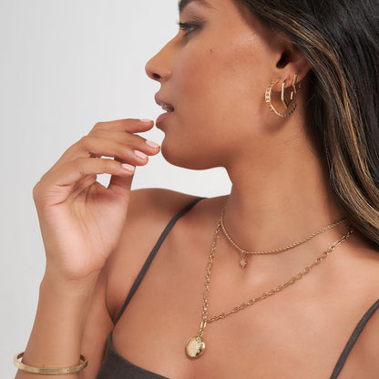 Olivia Burton Signature Honeycomb Gold Plated Small Hoop Earrings