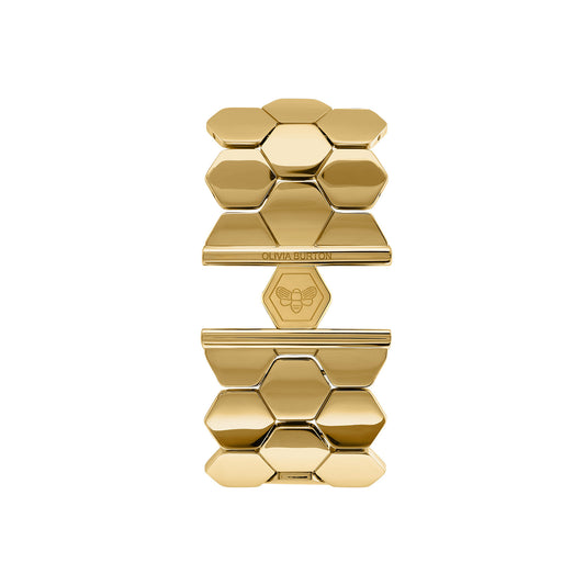 Olivia Burton Signature Honeycomb Gold Plated Cuff Bracelet