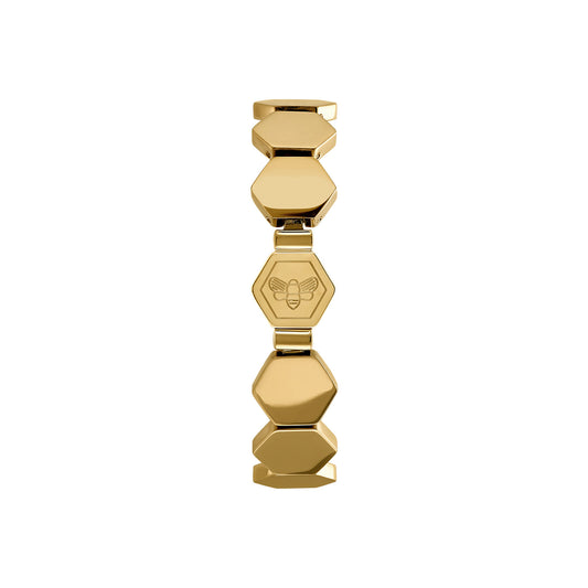 Olivia Burton Signature Honeycomb Gold Plated Slim Cuff Bracelet