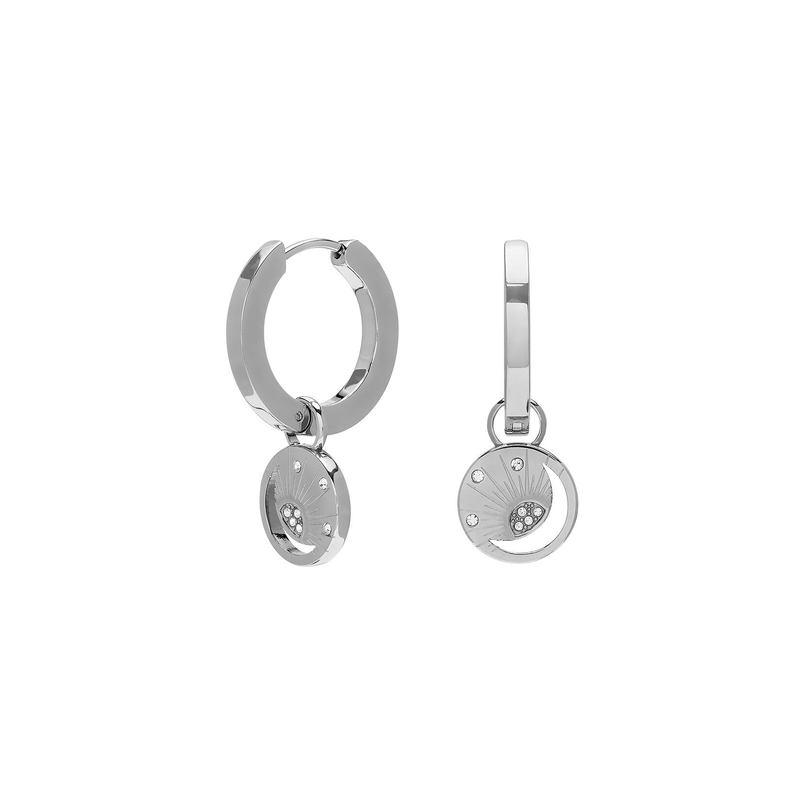 Olivia Burton Celestial Celestial Sun Silver Tone Hoop Earrings