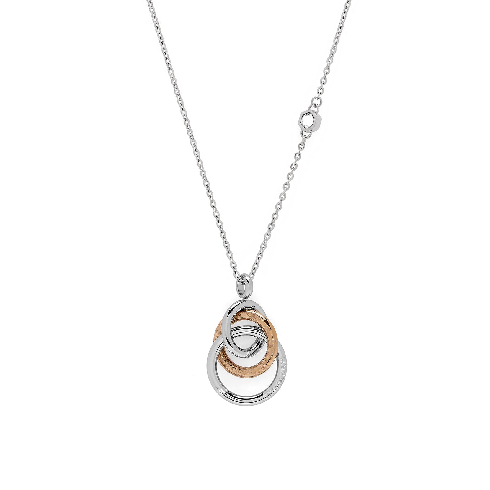 Olivia Burton Classic Encircle Silver & Rose Gold Plated Pendant Necklace