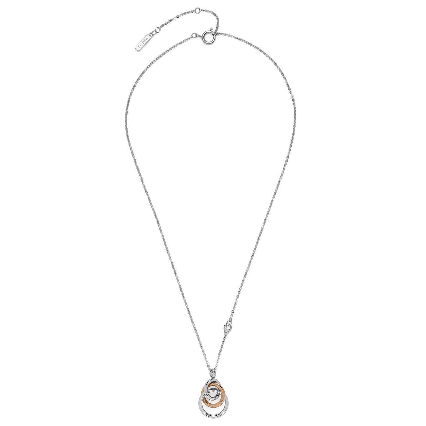 Olivia Burton Classic Encircle Silver & Rose Gold Plated Pendant Necklace