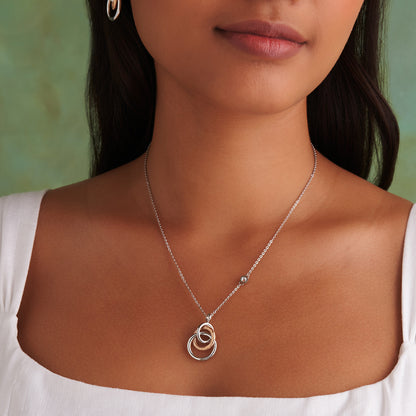 Olivia Burton Classic Encircle Silver & Rose Gold Plated Pendant Necklace