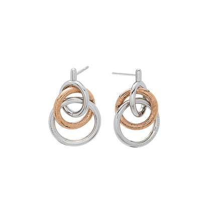 Olivia Burton Classic Encircle Silver & Rose Gold Plated Earrings