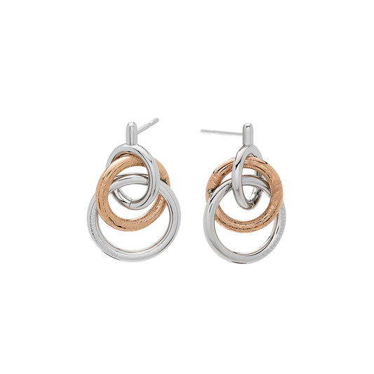 Olivia Burton Classic Encircle Silver & Rose Gold Plated Earrings