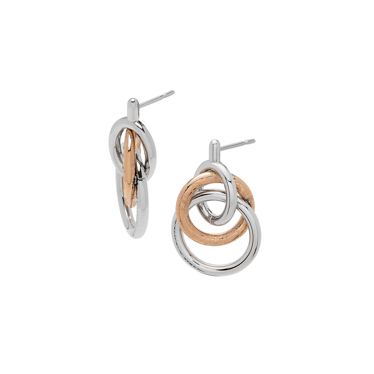 Olivia Burton Classic Encircle Silver & Rose Gold Plated Earrings