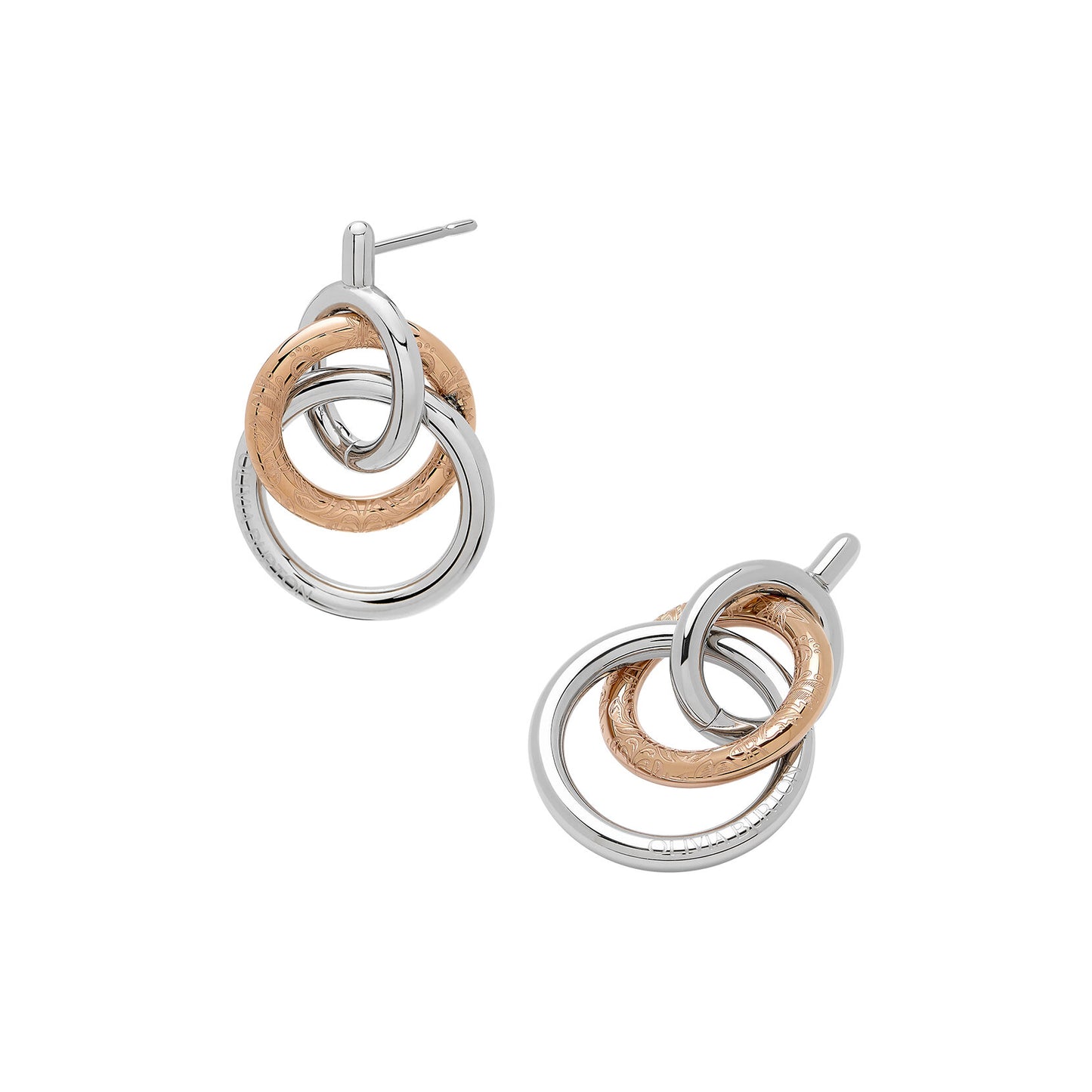 Olivia Burton Classic Encircle Silver & Rose Gold Plated Earrings