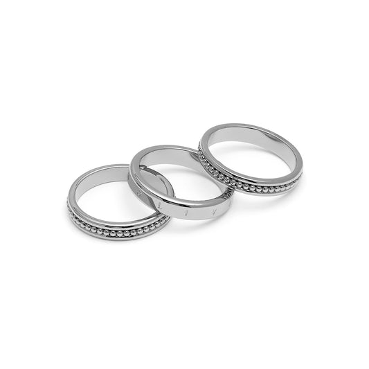 Olivia Burton Trend Edition Ever Stacked Silver Tone Rings S