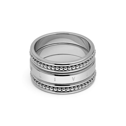 Olivia Burton Trend Edition Ever Stacked Silver Tone Rings S