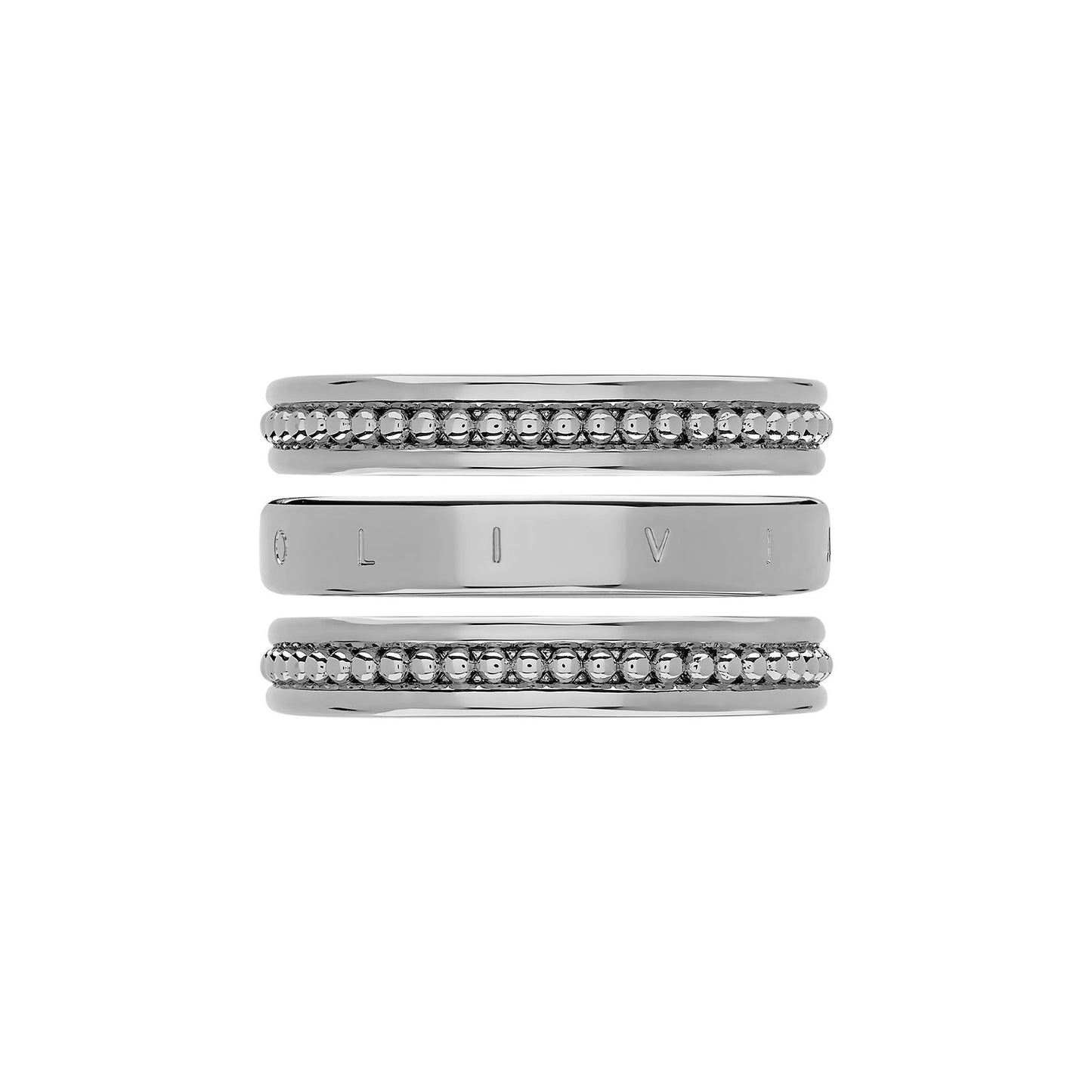 Olivia Burton Trend Edition Ever Stacked Silver Tone Rings S