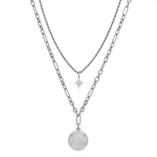 Olivia Burton Trend Edition Ever Stacked Silver Tone Multi-Chain Necklace