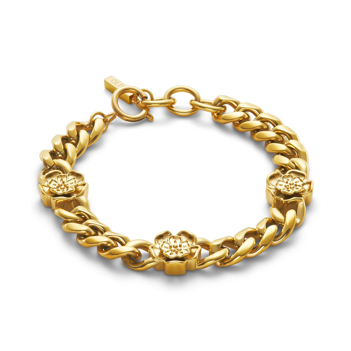 Olivia Burton Signature Tudor Rose Gold Plated Link Chain Bracelet